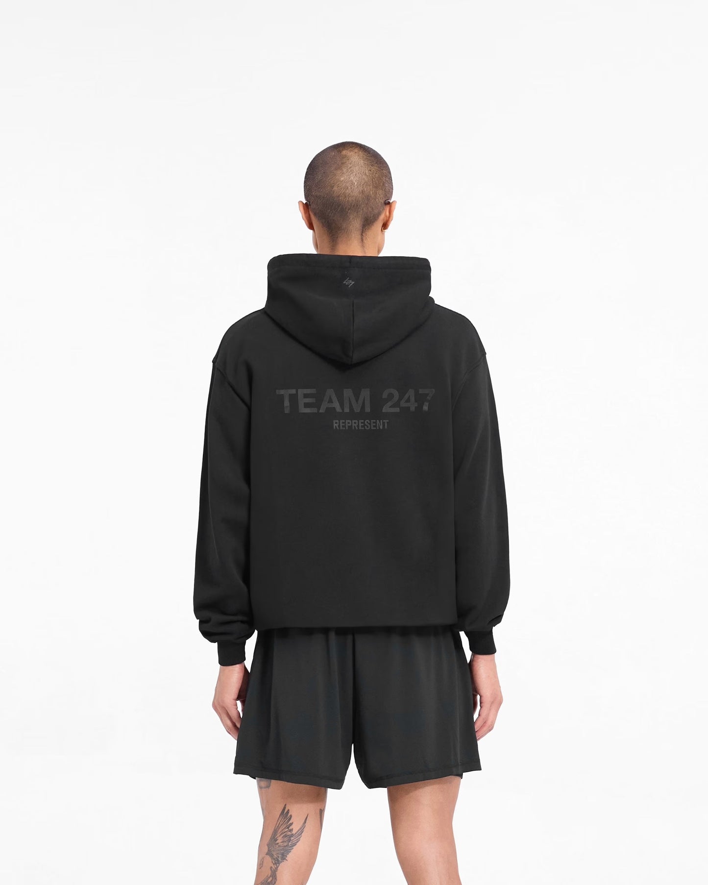 Team 247 Oversized Hoodie - Matte Black - fitti