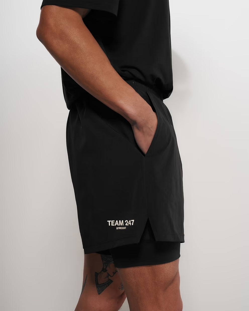 Team 247 2-In-1 Shorts - Black - fitti