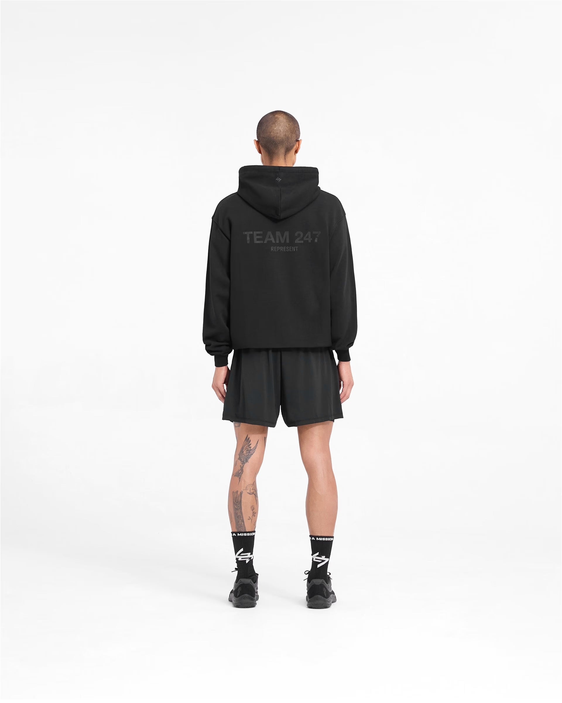 Team 247 Oversized Hoodie - Matte Black - fitti